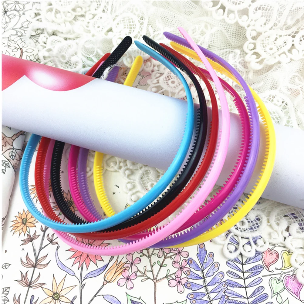 

25 Pcs C y Color Hair Hoop Simple Headdress Plastic B Toothed Accessories Adornments Kids Women Party Christmas