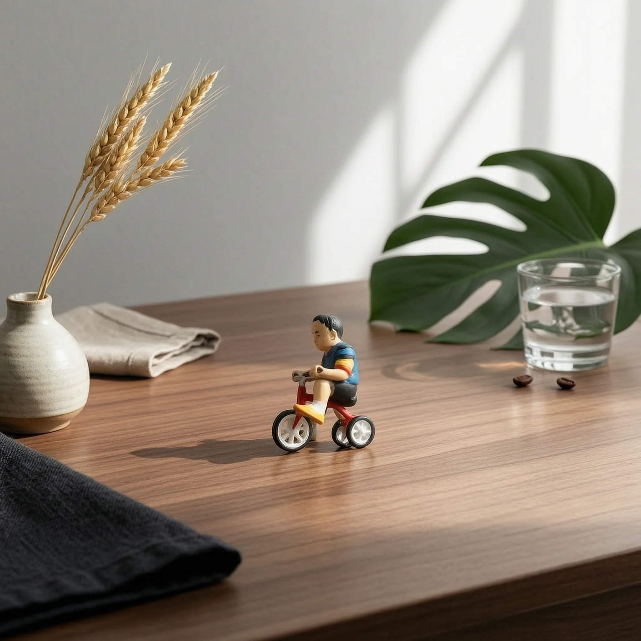 Figurine de cycliste miniature peinte à la main, modèle de vélo à l'échelle, décoration miniature, aspect fait main pour dioramas