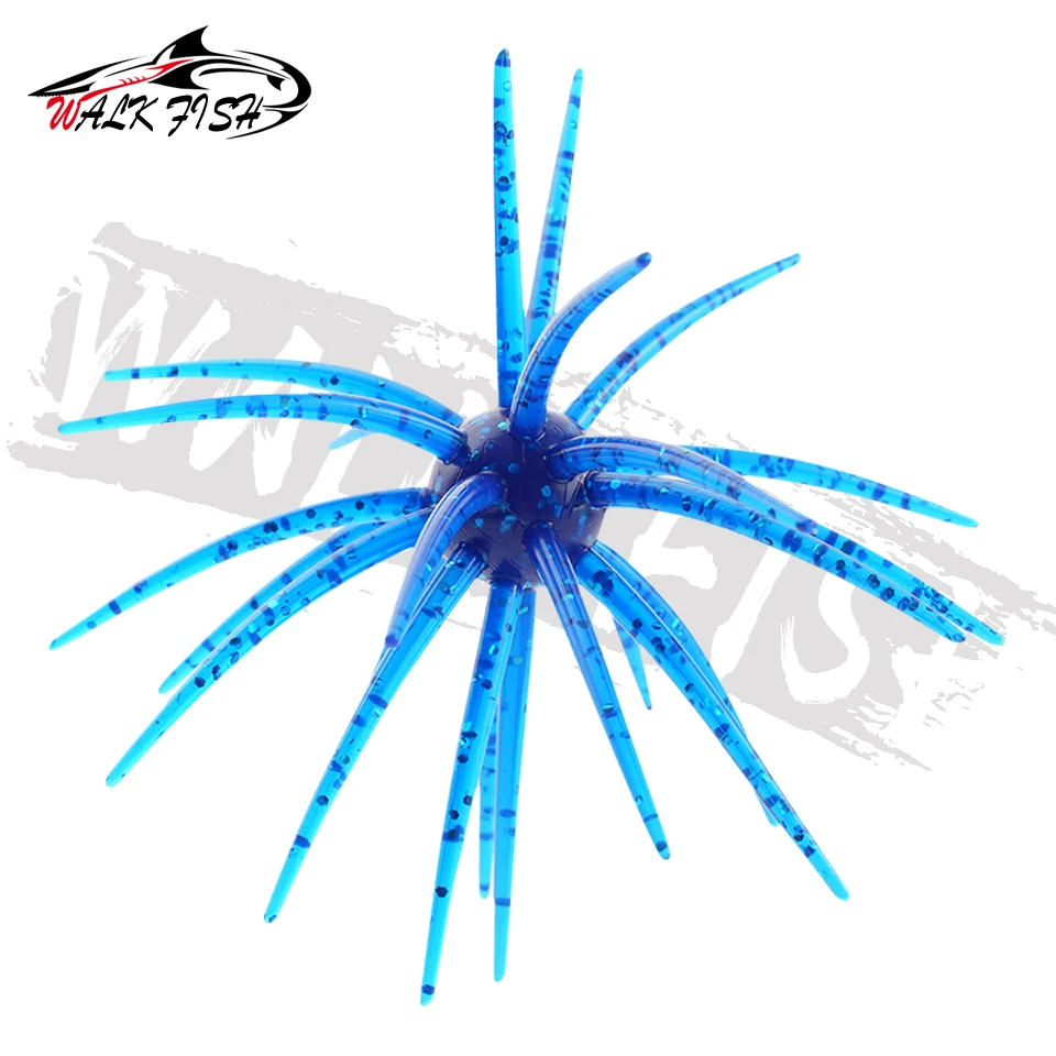 WALK FISH 3 Stück 110mm 9g Seeigel-Angelköder TPE Weichköder Silikonköder für Brassen, Seebarsch, Forelle, Mandarinfisch, Tilapia, Süßwasser – Detail 15