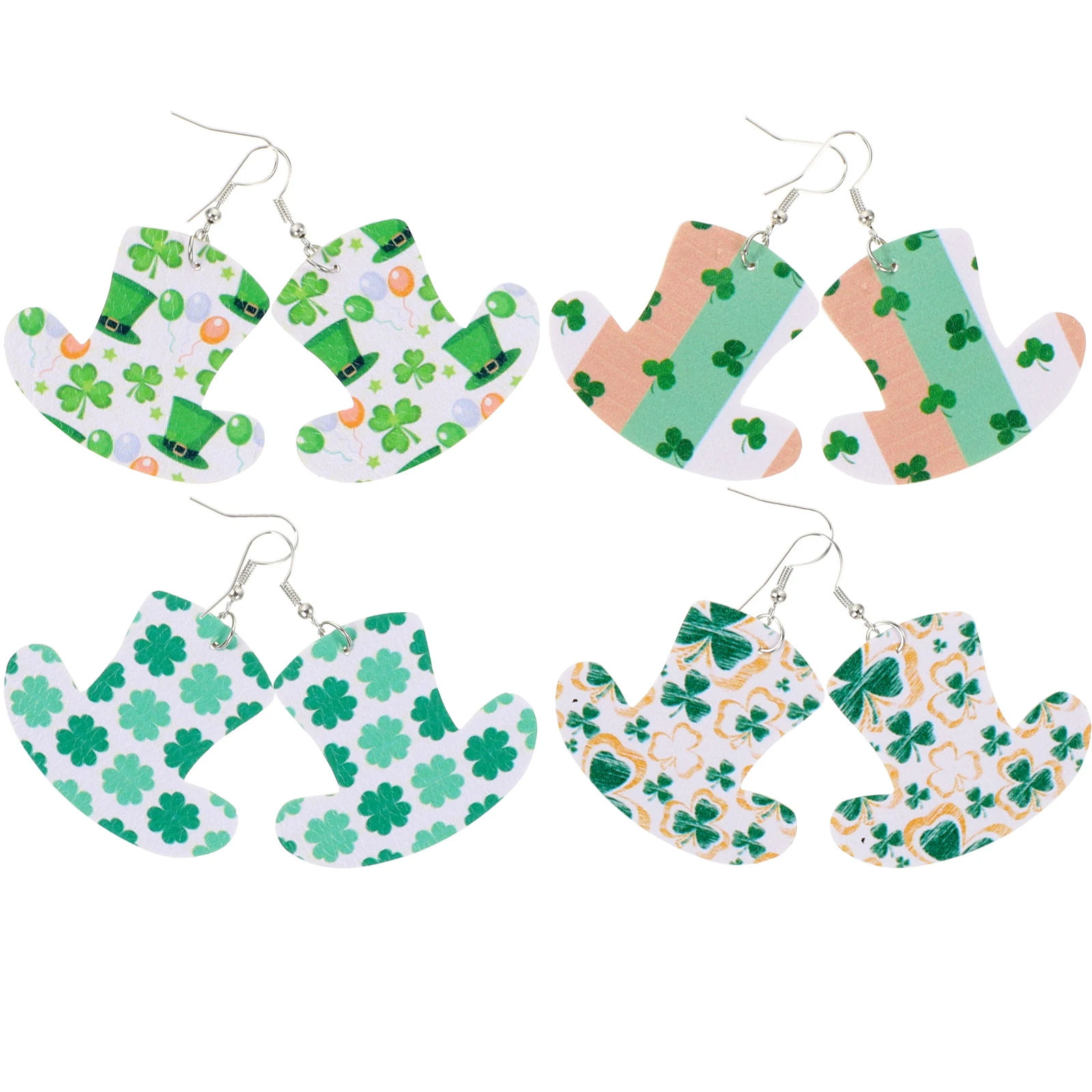 

Clover Earrings Women 4 Pairs Hanging Decorative Trendy Safe Durable Material Friendly Ear Skin Banquets Parties Balls