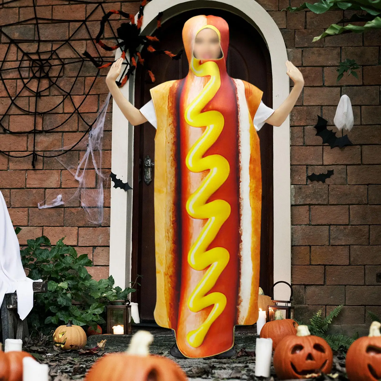 Mexican Festival Hot Dog Costume Cosplay for Dress up Halloween Themed Party