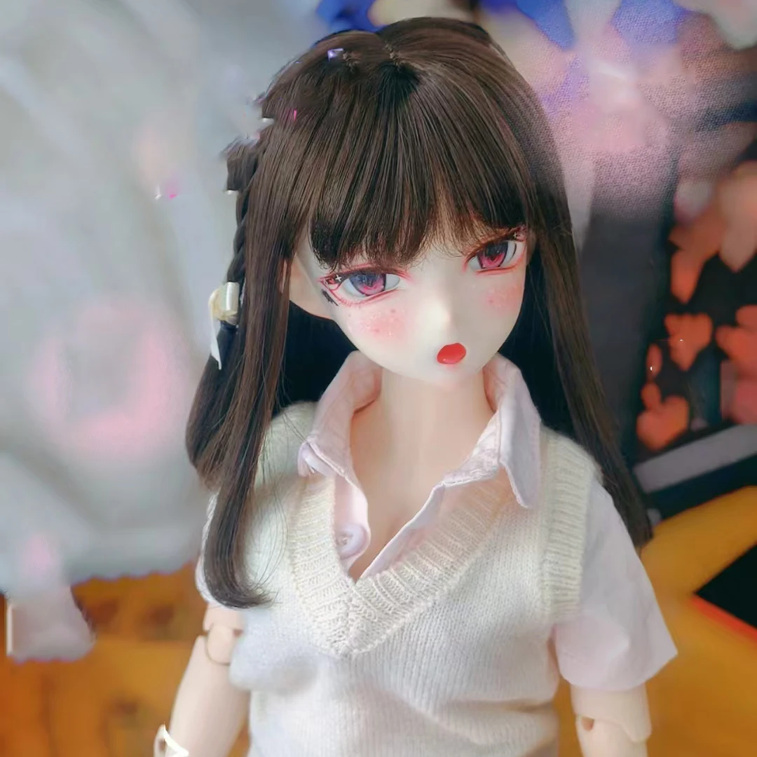 1/4 Anime Doll BJD Lovely Doll Head With Body No Makeup Resin Material DIY Anime Girl Doll No Makeup With Body For Gifts