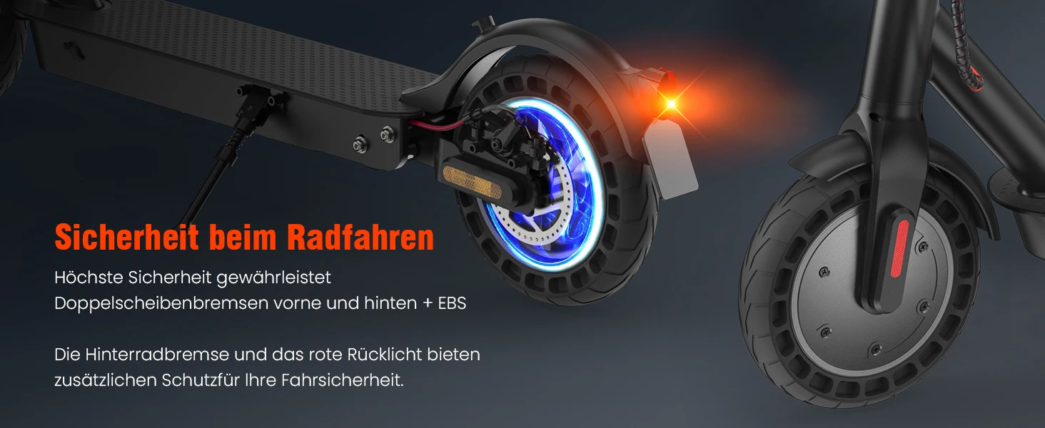 E9TMAX 10-Zoll-Elektroroller 500W 36V10Ah 35-40KM Reichweite 20KM/H 2 Geschwindigkeiten Minirobot APP Doppelbremse DE Standard E-Scooter (ABE,CE) Kostenlose Fahrradtasche – Detail 11