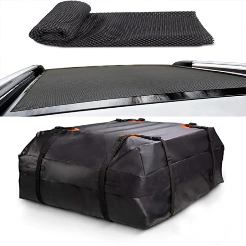 420D Oxford Fabric Car Roof Rack Cover 10000mm Waterproof Dustproof Protector with Buckle for Travel Carrier