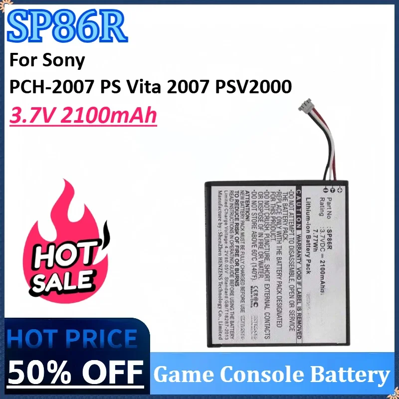 

New 4-451-971-01 SP86R 3.7V 2100mAh Game Console Battery for Sony PCH-2007 PS Vita 2007 PSV2000 Rechargeable Battery