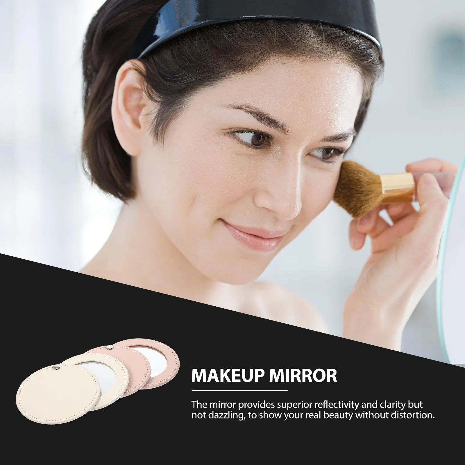 

2Pcs Small Pocket Mirror with Nonslip PU Cover for Daily Makeup and Gifts Compact Mirror Portable Mirrors Pocket Makeup Mirrors