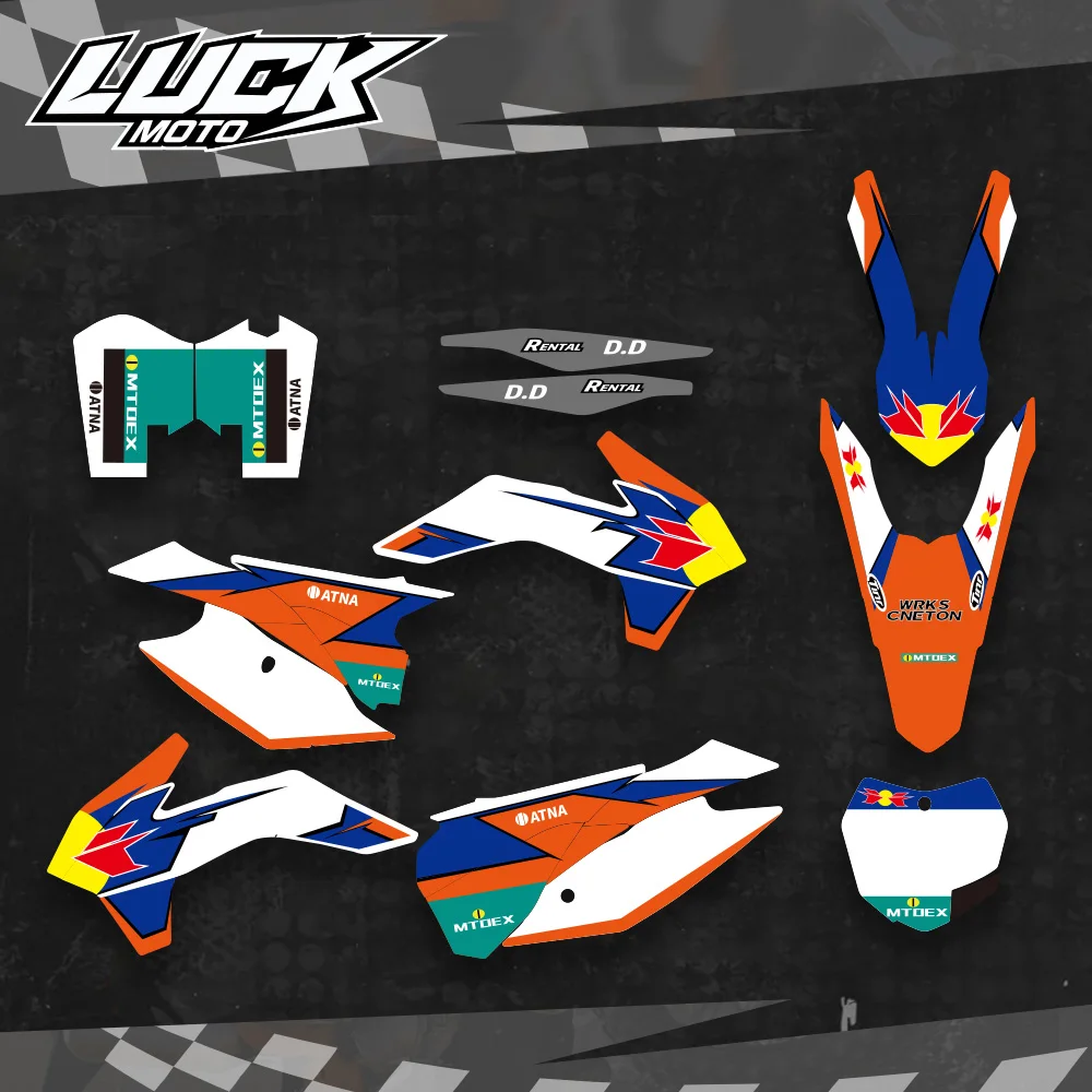 Team Background Graphic Decals Stickers Kit For KTM SX SXF SX-F XC XCF XC-F 125 150 200 250 300 350 400 450 2013 2014