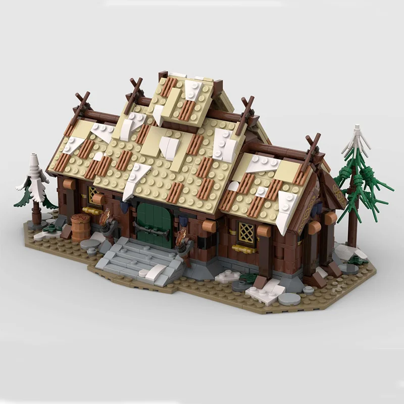 

1231PCS MOC-175394 Medieval Street View Viking Hut DIY Creative Retro Building Blocks Children's Toys Gift