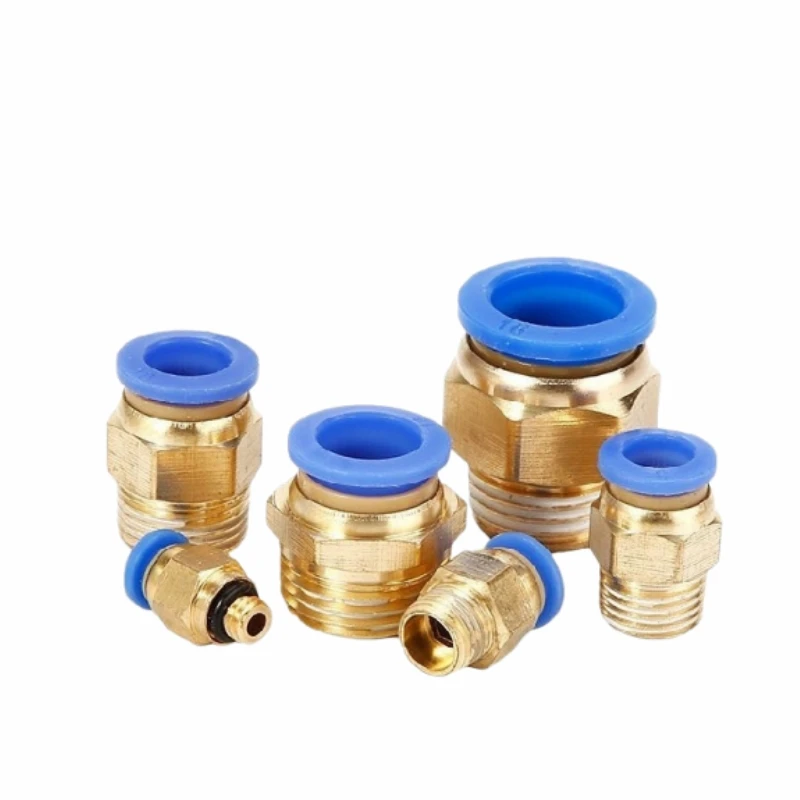 Pneumatic Air Connector Fitting PC 4/6/8/10/12mm Thread 1/8 1/4 3/8 1/2 Hose Fittings Pipe Quick Connectors