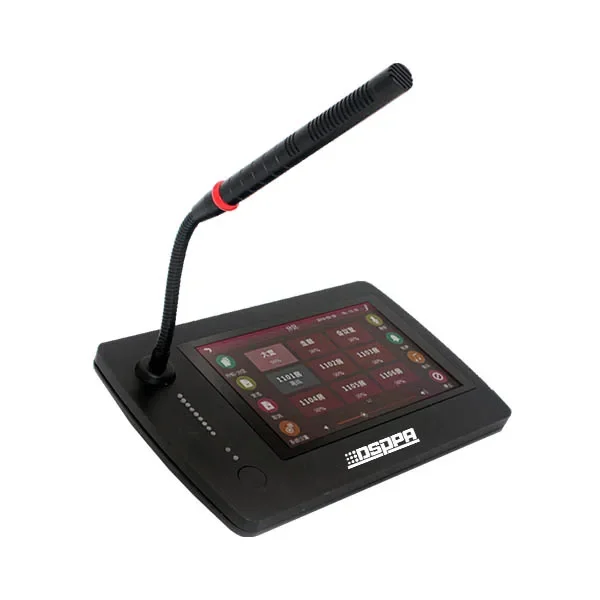 IP PA system network paging microphone with Built In Speaker Touch Screen Professional IP call station