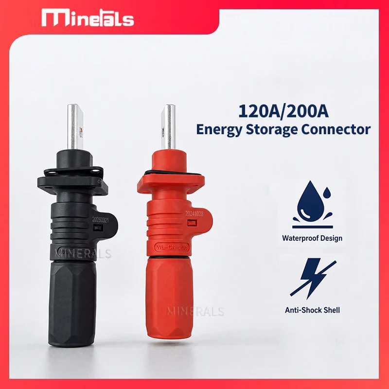 Battery Energy Storage Connector 120A 200A Straight Way Quick Plug Terminal Flame Retardant Waterproof IP67 Power Connector