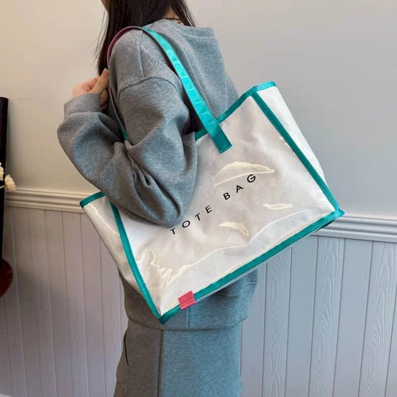 

Желейная сумка для женщин, многоразовые водонепроницаемые сумки на плечо из ПВХ, повседневные модные прочные подарочные сумки с буквенным принтом