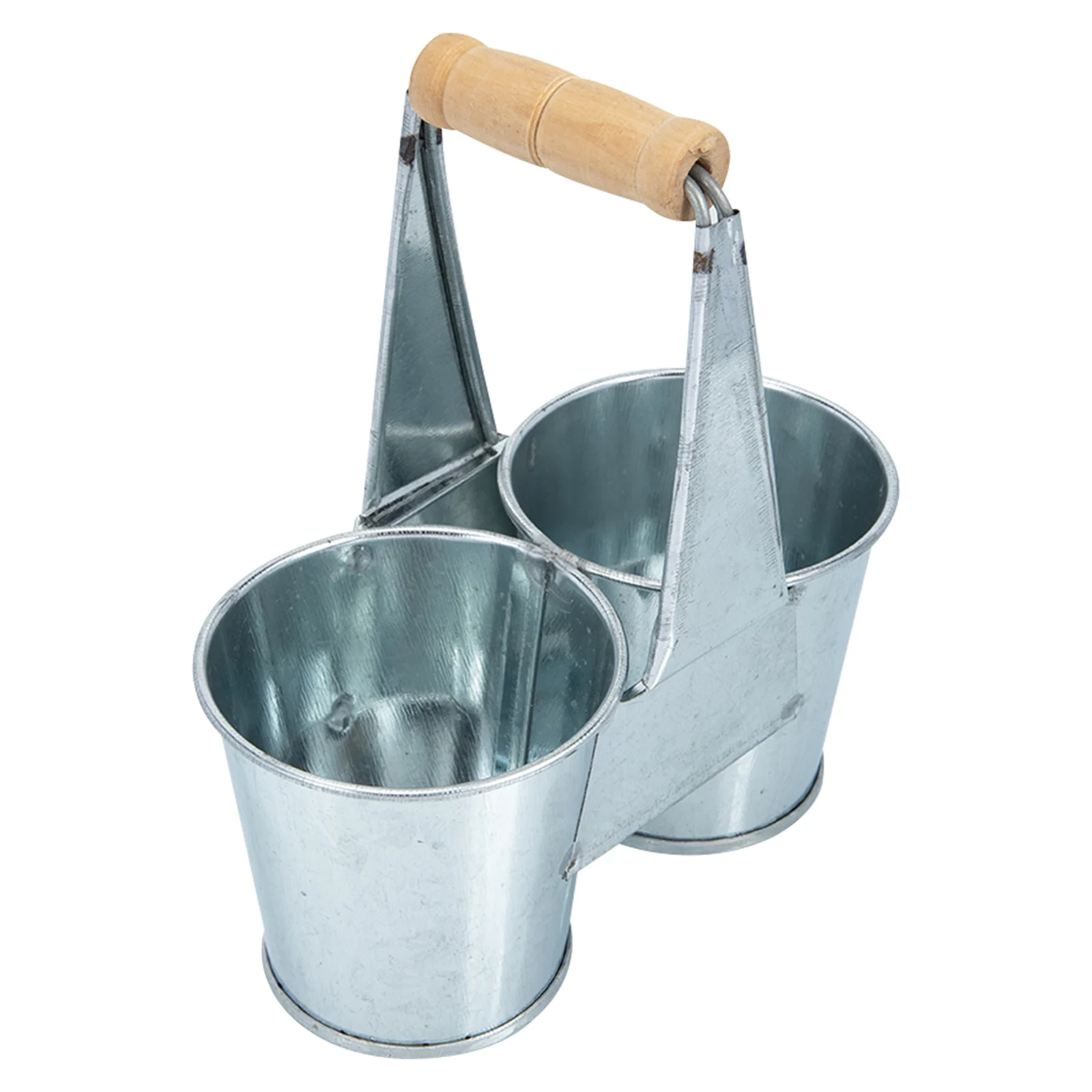 Tin Succulent Flower Pot Iron Metal Bucket Floral Arrangement Vase Pots Planting Wood Handle
