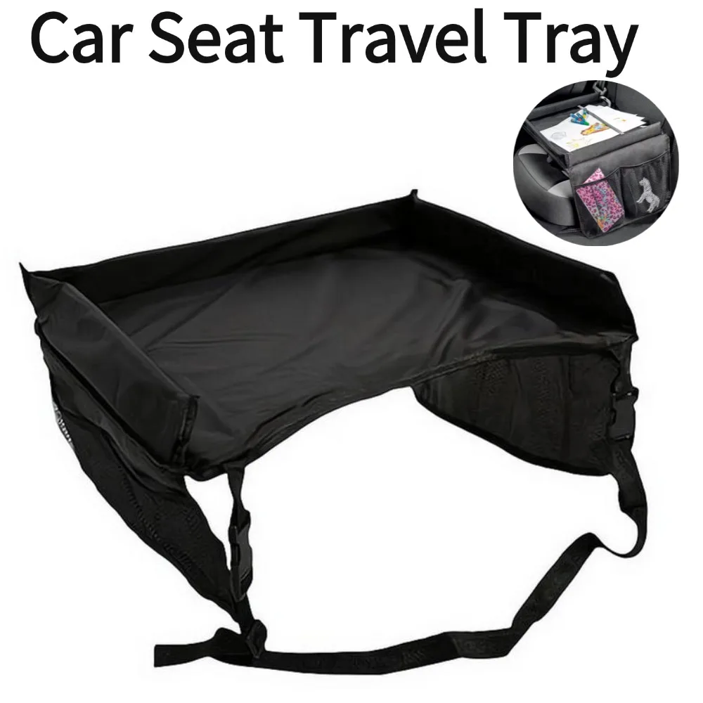 Car Seat Travel Tray For Kids Safety Seat Play Table Organizer Foldable Multiple Pockets  Car Storage Table For Dining Drawing