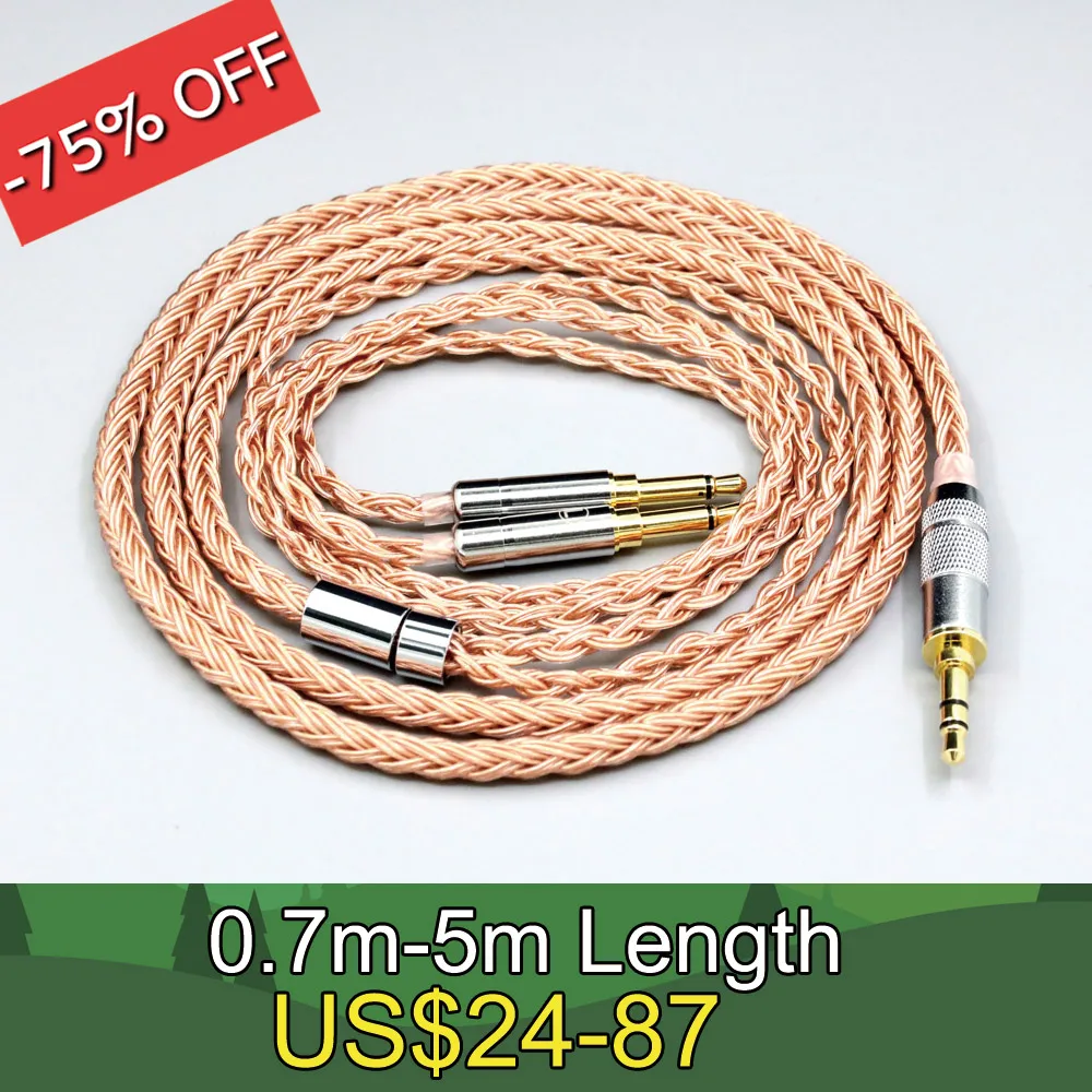 

2.5mm 3.5mm XLR Balanced 16 Core 99% 7N OCC Earphone Cable For Beyerdynamic T1 T5P II AMIRON HOME 3.5mm Pin LN006745