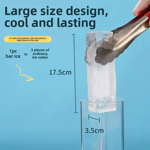 4 rutnät gigantiska silikonisbitar långa remsor fyrkantiga isformar giftfria hållbara vin-whisky-isbitar bartillbehör cocktailverktyg 10 best sales stor isbit - №8