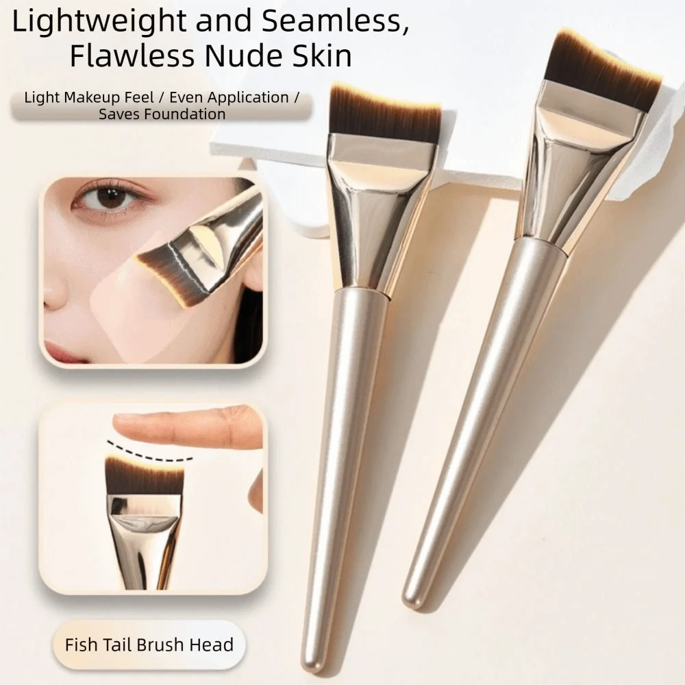 Lightweight Ultra Thin Foundation Brush Soft Bristles Seamless Foundation Cream Brush Thin Blending Angled Facial Blending Brush
