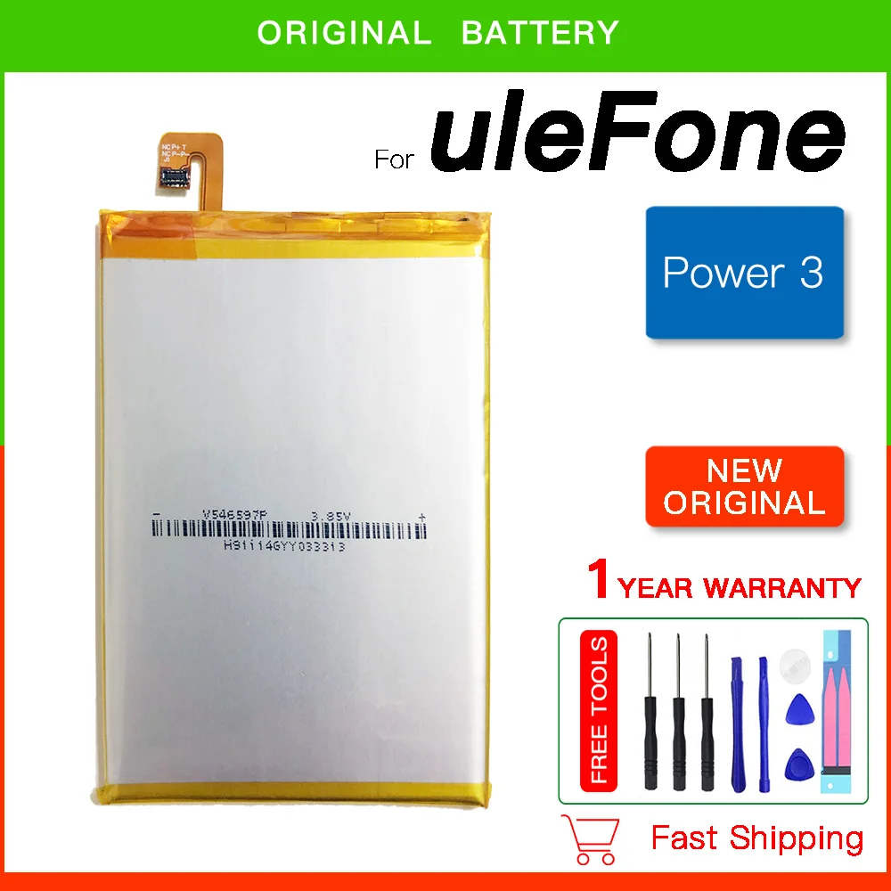 

Original Replacement Battery 6080mAh For Ulefone Power 3 3S Power3 Power3S Mobile Phone Li-ion Bateries+ Free Tools Track Code