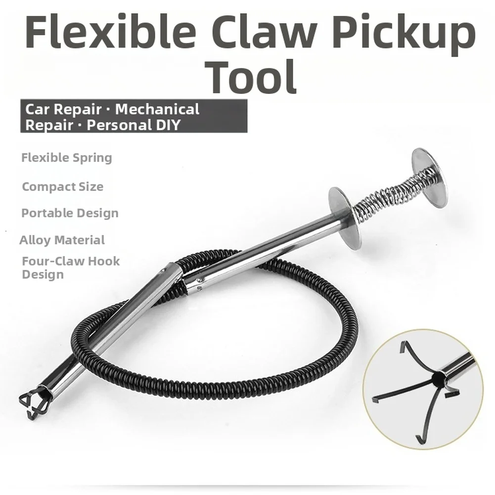 Elastyczny magnetyczny chwytak do naprawy samochodów z pazurkiem do konserwacji maszyn i podnoszenia upadłych elementów metalowych.