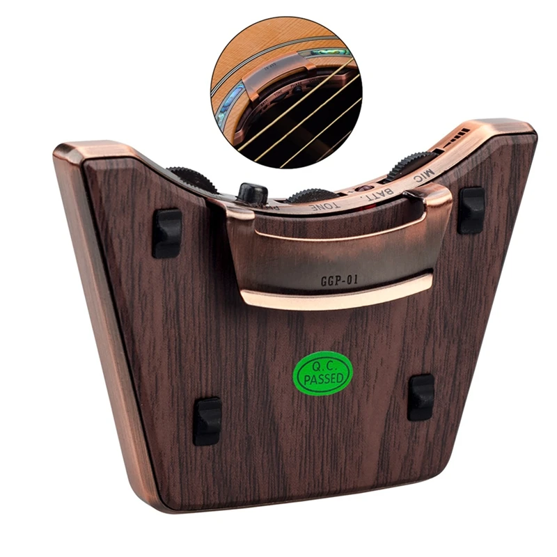 

Звукосниматель с отверстием для акустической гитары, двойные режимы звукоснимателя, пьезо + микрофон, поддерживает объем, фаза тона для классической гитары 36-42 дюймов-A23U