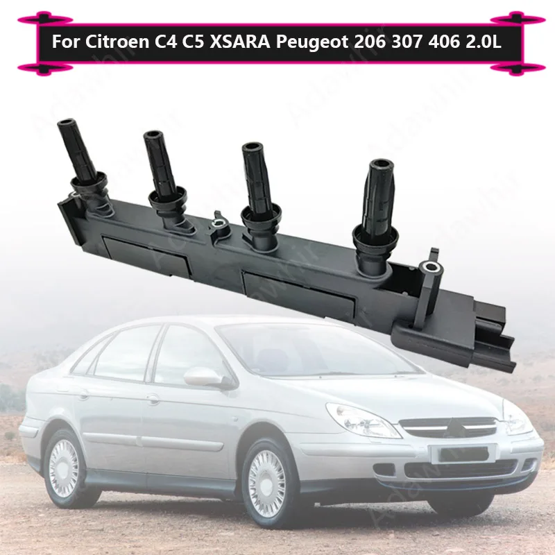 

Ignition Coil Pack for Peugeot 206 307 406 2.0L RFN RFR Citroen C4 C5 XSARA 2.0L 597075 597098 9463264180 9634131480 96341313