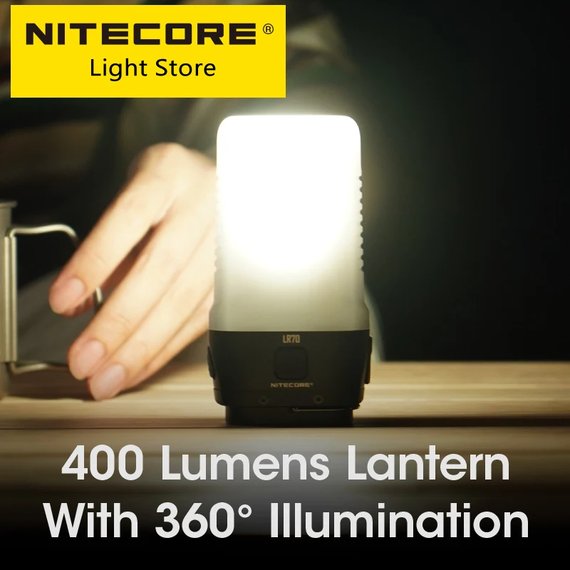 

NITECORE LR70 Camping Lantern USB-C Rechargeable Flashlight 18W QC PD Fast Charge Power Bank Portable 3-in-1 Tent Light