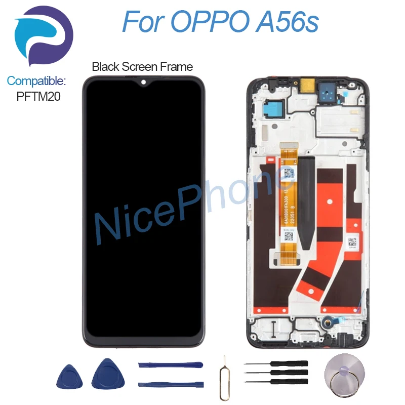 Для OPPO A56s LCD дисплей кодирующий преобразователь сенсорного экрана в сборе Замена PFTM20 A56s экран ЖК-дисплей