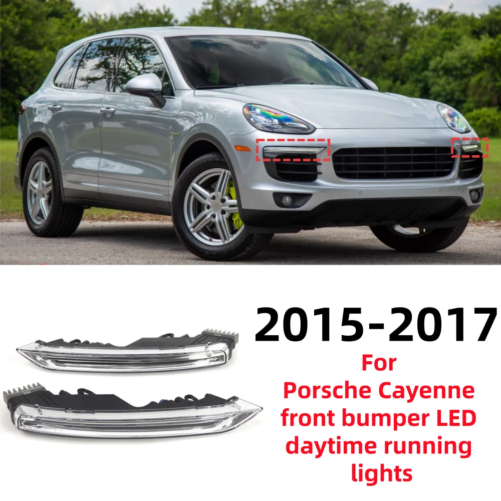 

For Porsche Cayenne 2015-2017 Automotive Front Bumper LED Daytime Running Lights OE: 95863118130 95863118230