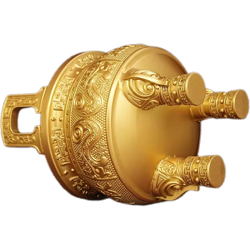 Brass , bronze , square , incense burner , Qianqiu cauldron, home interior living room off