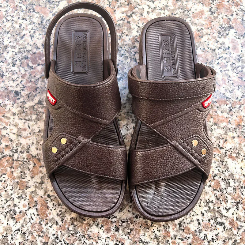 Men's trendy breathable beach shoes thick and durable casual and comfortable outer wear non-slip plastic slippers sandals