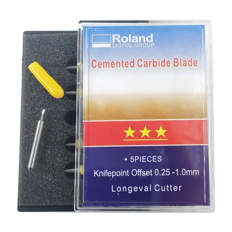 Imagem -02 - Graus Roland Plotter Cortador Faca Lâmina de Carboneto Cimentado para Corte Plotter Lâmina Fresa Escultura Ferramentas 15 Peças 30 45 60