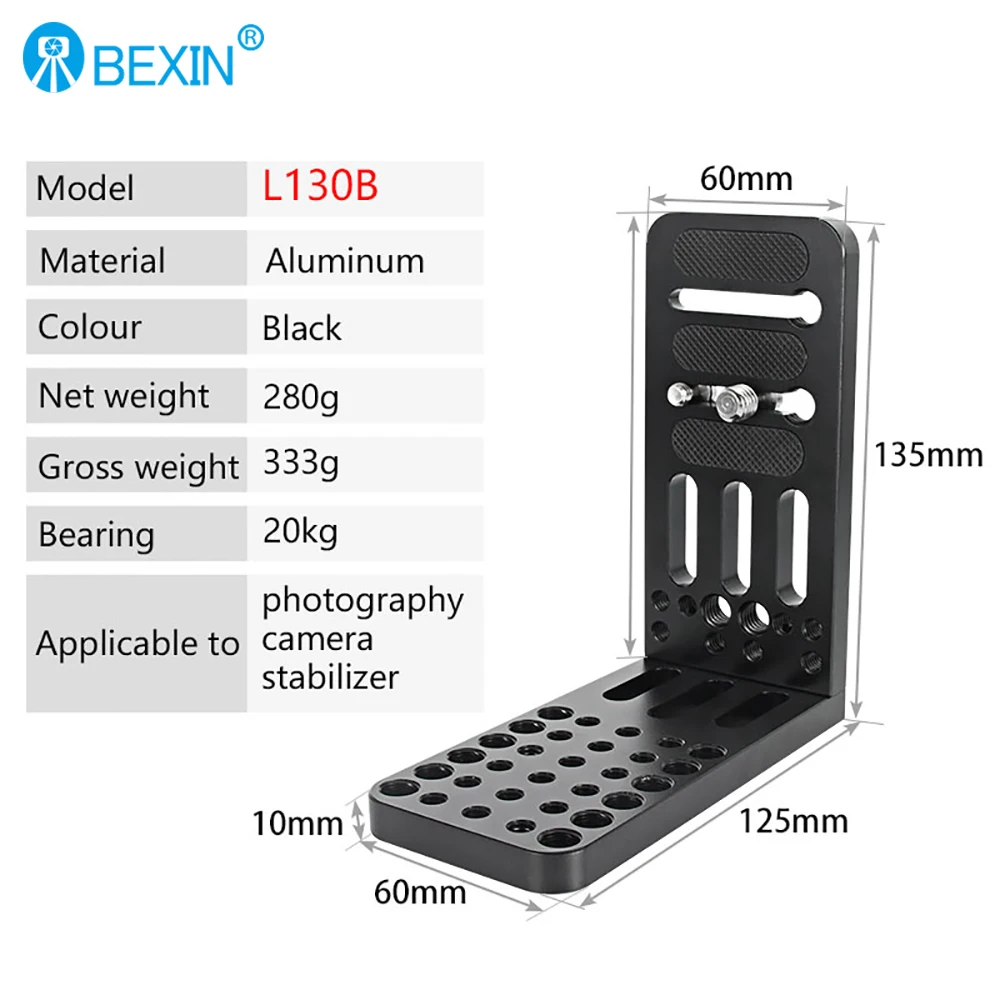 BEXIN Profession Camera Video L Plate DSLR Stand Stabilizer Universal L Bracket Plate Screw Hole Fixing For Shoot Camera Video