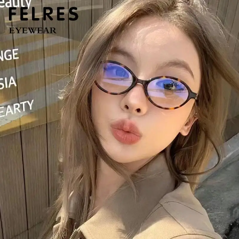Trendy Retro Oval Small Frame Reading Glasses For Women Men Anti Blue Light Prescription Presbyopia Glasses Optical Magnifier