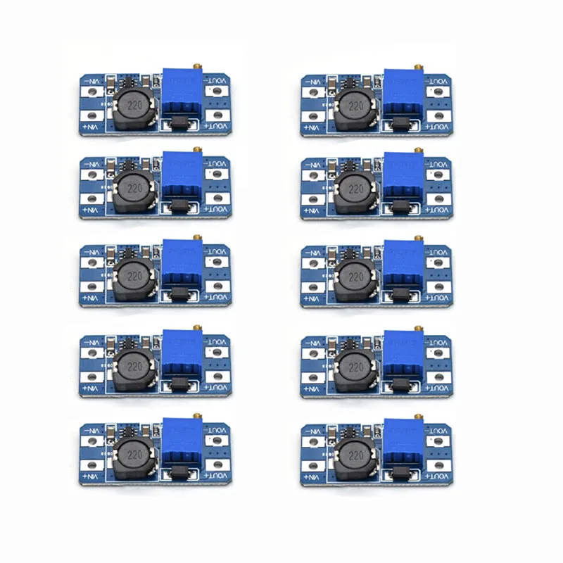 10PCS Adjustable Wide Output Voltage 5-25V Boost Module DC-DC High-efficiency Step-up Circuit Board for Mini RC Airplane Model