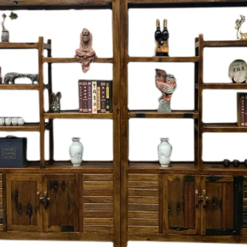 

Retro Bogu frame Solid wood rack Wine ca binet Tea rack hall Display cabin et Duobao Pavilion