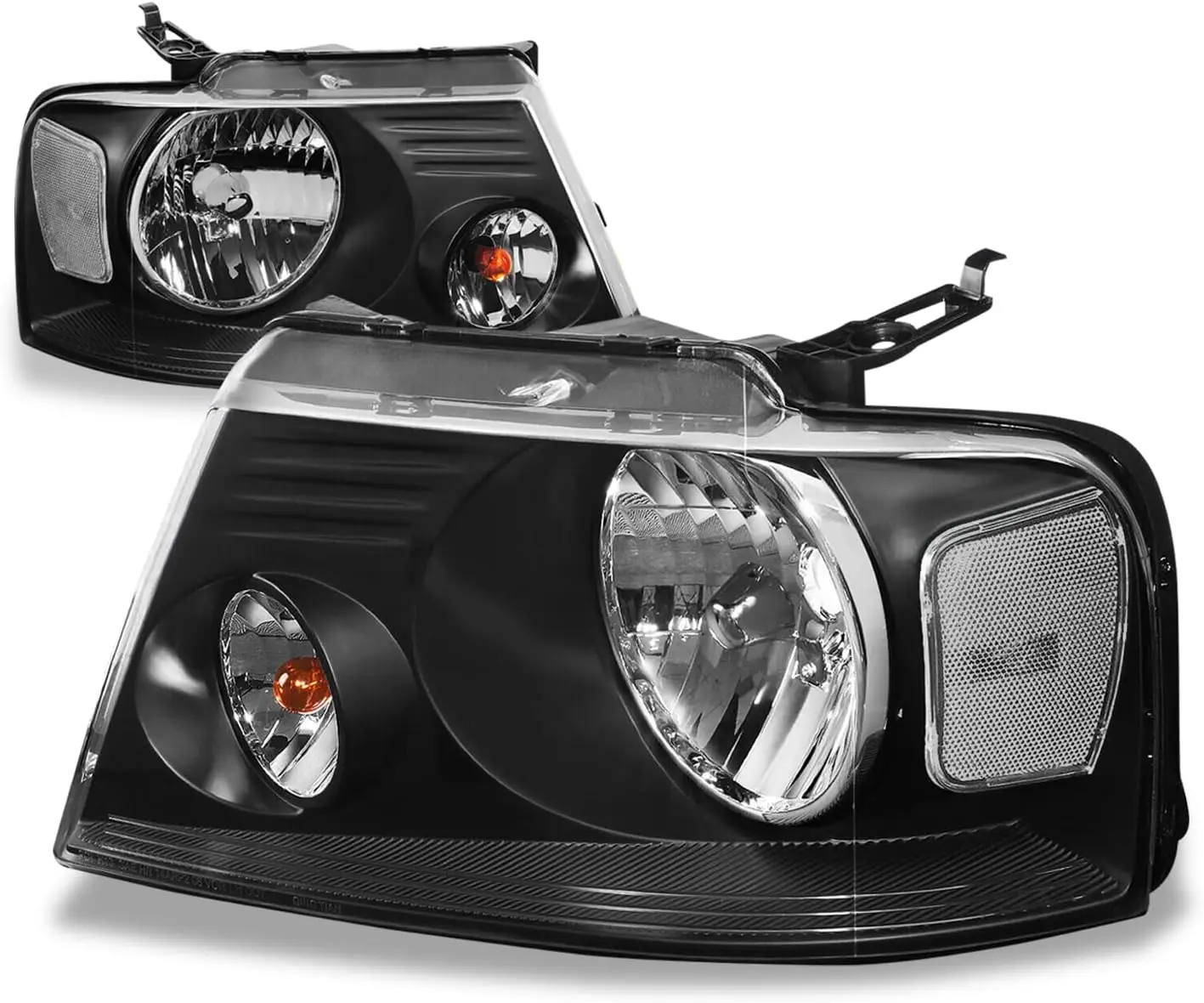 

Headlights Assembly Compatible with 2004-2008 F-150 Lincoln Mark LT, Driver and Passenger Side Halogen Headlamps Replacement, Bl
