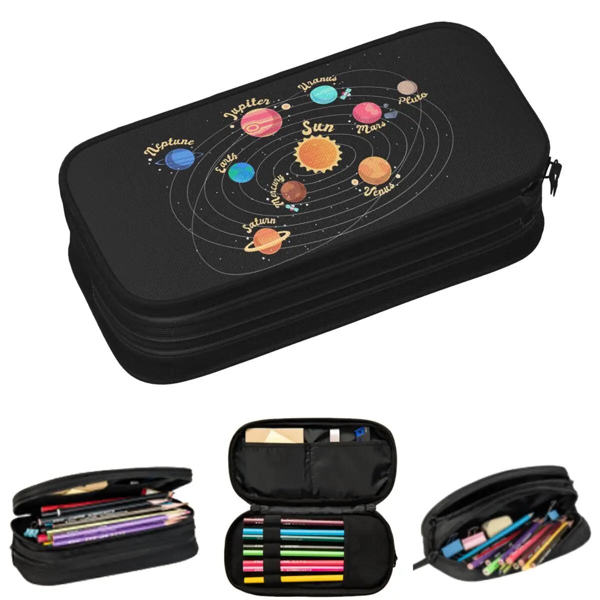 

Пеналы для карандашей с изображением космоса и планет, подарки для студентов, пенал-коробка, сумка для карандашей, пенал большой вместимости