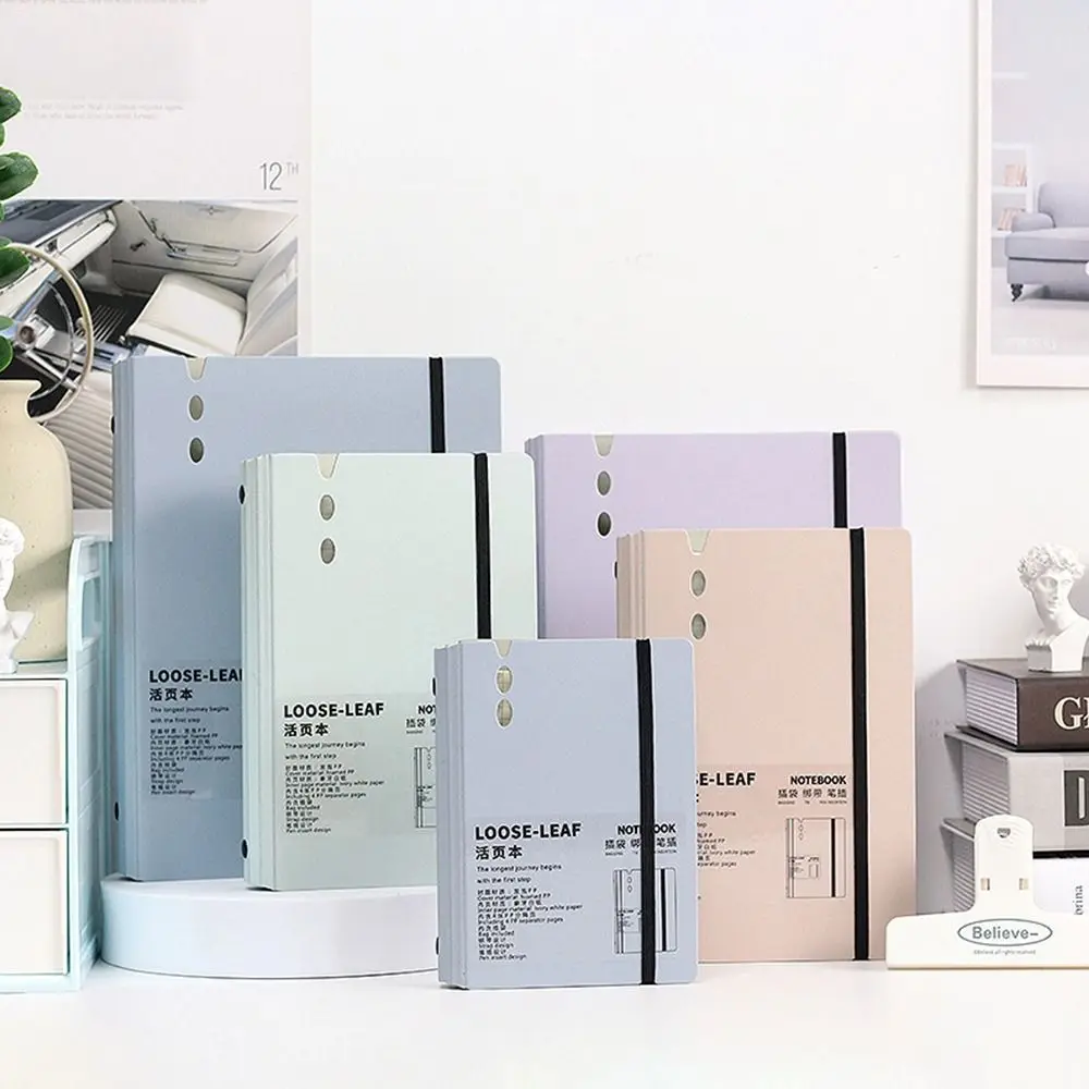 

1Pcs Inner Core Binder Notebook Shell Pink Purple Stationery Supplies Note Book Cover A5 A6 A7 Journal Planner