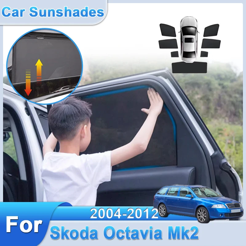 

Mesh Sunshade For Skoda Octavia Mk2 1Z 2004 2005 2006 2007 2008 2009 2010 2011 2012 Sunscreen Magnetic Sun Visor Car Accessories
