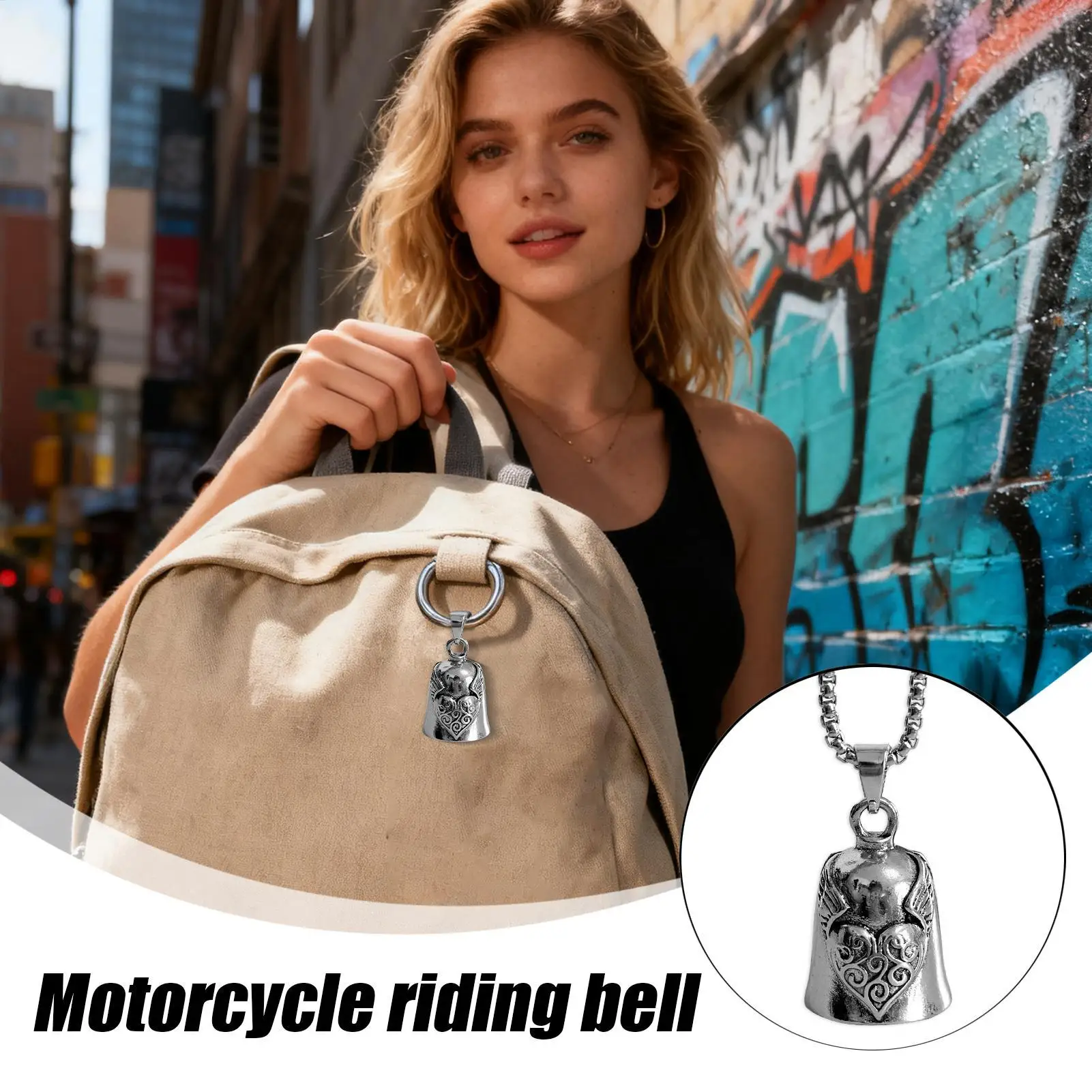 Biker Bell For Men Heart Wing Motorbike Accessories Small Motorbike Bell For Riders Long Distance Drive Road Trip Daily Commute