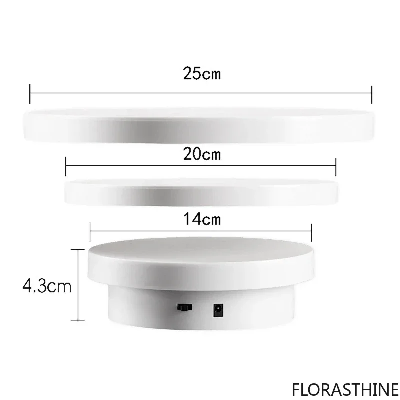 3 in 1 Electric Turntable 360° Rotating Display Photography Turntable USB Charging Shoes Jewelry Display Stand Shooting Props