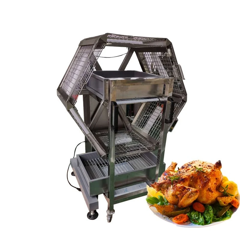 Parrilla de barbacoa para restaurante, asador de pollo al carbón comercial