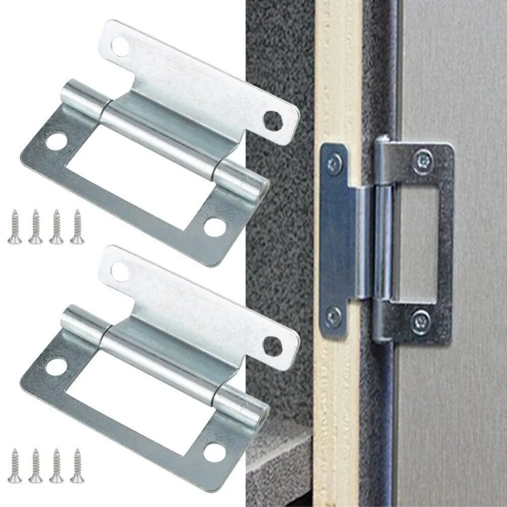 1SET Door Hinges For Furniture Hinges Cupboard Door Camper Caravans Spring Door Hinges Flat Open Interior Close Hinges Connector