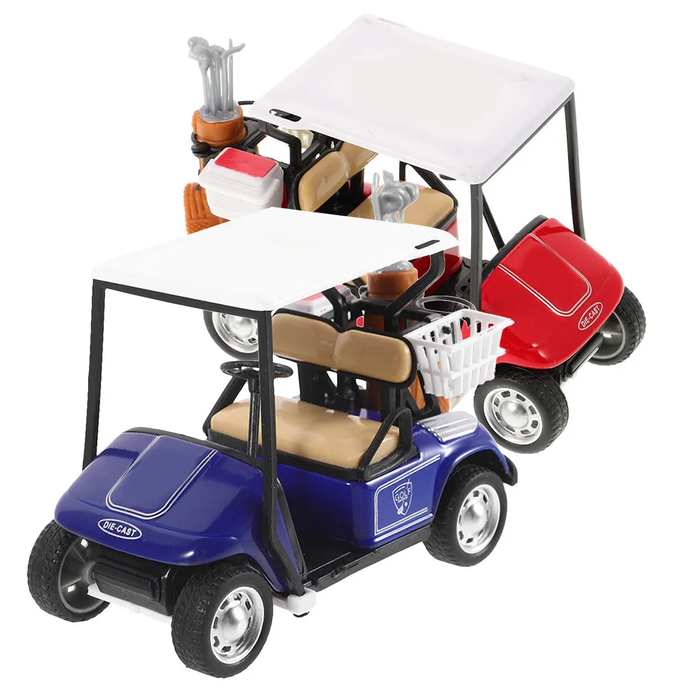 

2Pcs Alloy Golf Cart Decoration Modern Elegant Desktop Ornament for Home Party Bedroom Cabinet Tabletop Decor Small Realistic