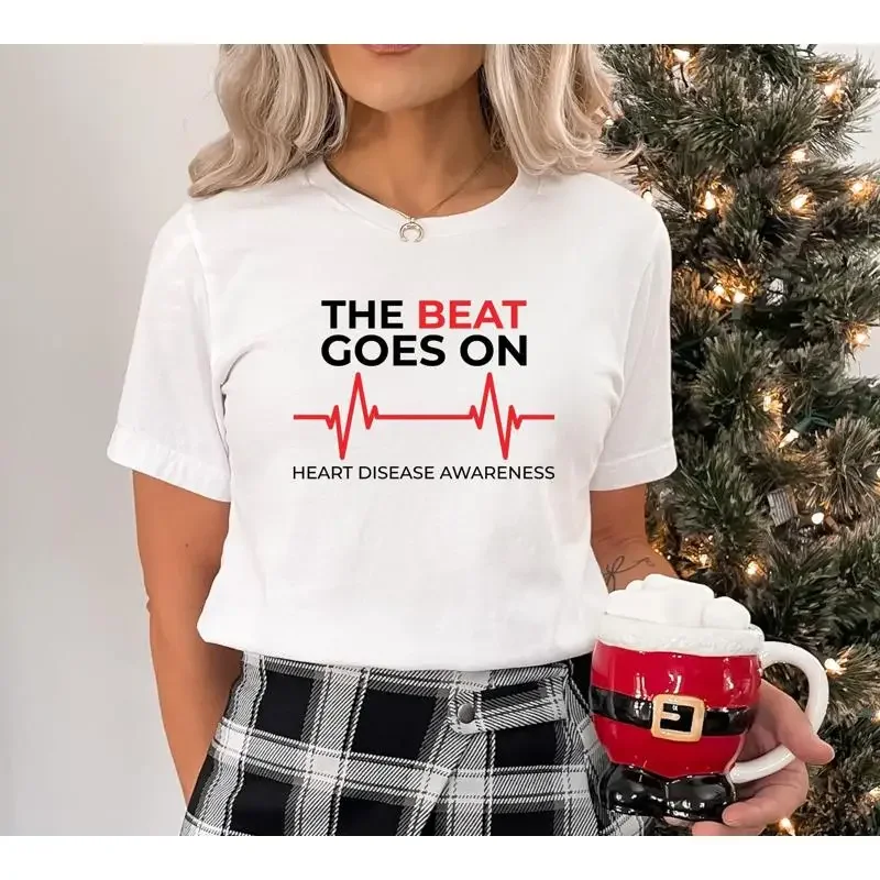 

Футболка The Beat Goes On, осведомленность сердца для пульсирующих ритм, одежда, рак молочной железы