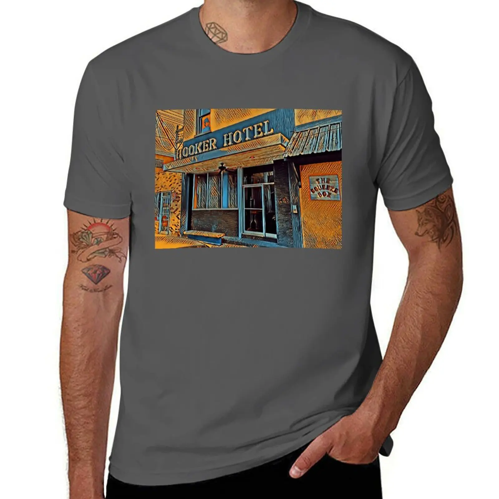 

Hotel, USA Clarksdale, Mississippi, Hooker T-Shirt Basic Comfort Fit T-Shirt for Men