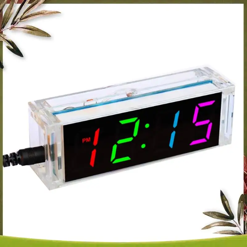 New-DIY Clock Kit Digital Tube Temperature Clock Colorful Display DS1302 DIY Electronic Kit Soldering Subjest Assembly Kit