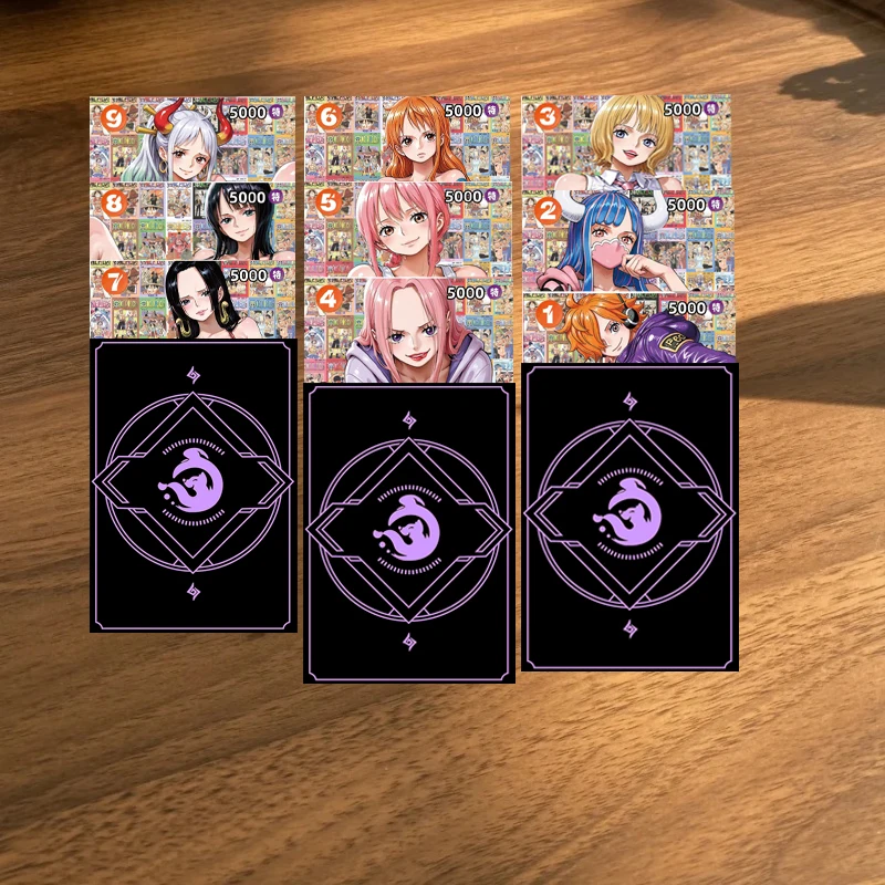 9pcs One Piece Lace Pajama Goddess Boa Hancock DIY Sparkling Card Nami Yamato Shirahoshi Koala ACG Goddess Story Collection Card
