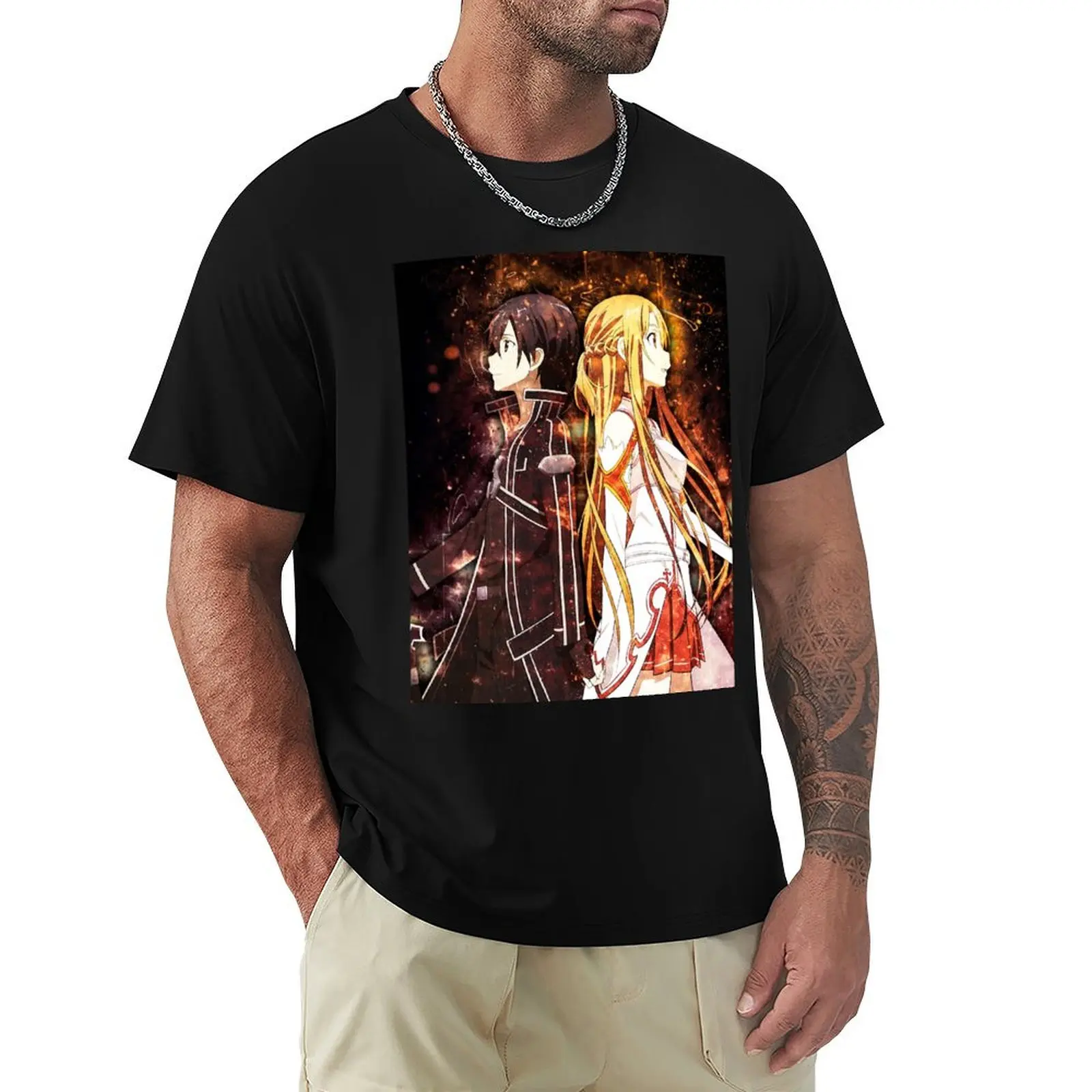 Camiseta Sword Art Online SAO Kirito Asuna, camiseta deportiva de manga corta de secado rápido