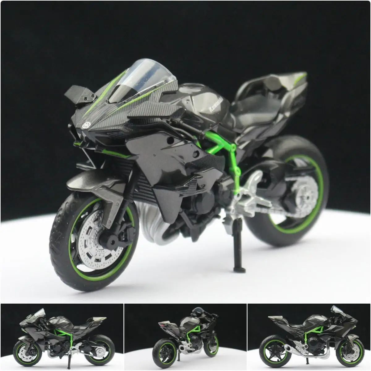 1/18 Kawasaki Ninja H2R Motorcycle Toy Model CCA Caipo 1:18 Diecast Vehicle Miniature Free Wheels Collection Gift Boys Children